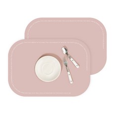 Haru Gonggan 矽膠防水餐墊 2入, 43 x 30 cm, 粉紅色, 2個