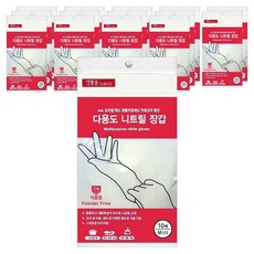 생활을그리다 니트릴장갑 10매, 화이트, 중(M), 15개