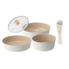 아리수 인덕션 시그니처 멀티 5종 세트 L, 베이지, 1세트, 냄비 20cm + 궁중팬 22cm + 프라이팬 26cm + 유리뚜껑 20cm + 멀티핸들