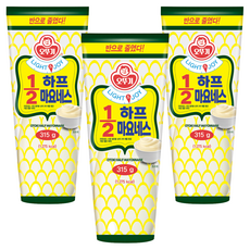 오뚜기 LIGHT & JOY 1/2 하프 마요네스, 315g, 3개