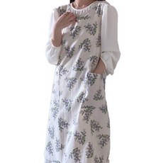 hansday 長版開衩花朵圍裙, 復古玫瑰紫, 1入