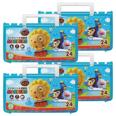 SIMBALION 雄獅 奶油獅探索繽紛彩色筆 外盒顏色隨機, 24色, 4盒