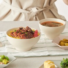 KIMSUNGHUN CERAMICS 經典陶瓷碗組, 淺米色, 飯碗+大碗