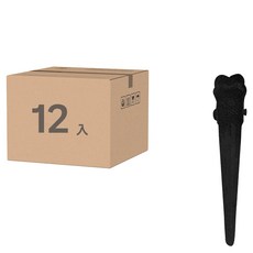 eliSix 沙龍專用蓬鬆無痕髮夾 51*9*12mm, 黑色, 12入