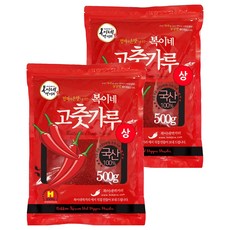 복이네먹거리 국산 고추가루 씨분리 상 보통맛 반찬용, 500g, 2개