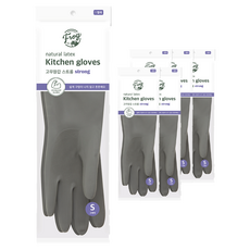 SINCERELY Frog 乳膠強力橡膠手套 雙手組 小, 灰色, 小(S), 6套