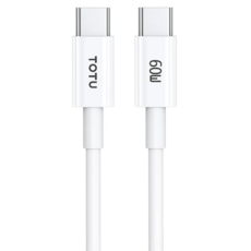 TOTU 拓途 耀系列 USB-C-Type-C PD傳輸線/快充線, 50cm, 1條, 白色