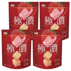 盛香珍 極濃草莓巧克酥-酥脆威化餅與濃郁草莓巧克力完美結合, 115g, 4包