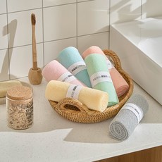 SHABATH 每日用日常彩色浴巾, 6入, 混合顏色, 1套