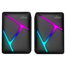 Hawk 浩客 USB 發光喇叭 炫彩呼吸燈 音域豐富, U205, 黑色