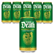 LiquidDeath Severed 萊姆味氣泡水 碳酸飲料, 355ml, 6個