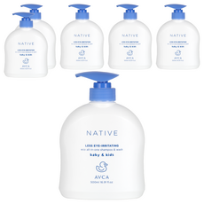 AVCA Native Baby 溫和不流淚環保多合一洗髮沐浴露, 6個, 500ml
