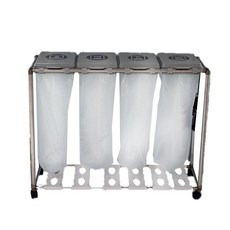 편리한 비닐교체식 하우스빈 재활용 분리수거함 기본형 4P, 그레이, 1개