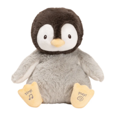 GUND 親親小企鵝互動玩偶, 28cm, 灰色, 1個