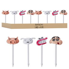 BANDAI 蠟筆小新 食物叉, 8支, 1組