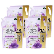 아우라 섬유식초 고농축 섬유유연제 피오니블라썸 리필, 2.6L, 4개