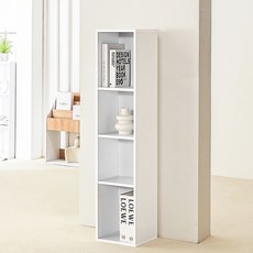 양지가구 슬림 265 공간박스 책장, 백색, 4단