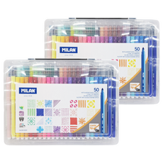 MILAN 兒童可水洗彩色筆 細筆桿 3歲以上, 50色, 2盒