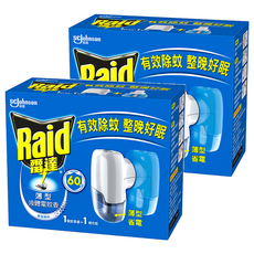 Raid 雷達 薄型液體電蚊香器 無臭無味 + 補充瓶41ml, 41ml, 2盒