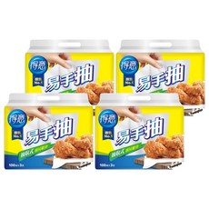 得意 抽取式廚房紙巾 易手抽 100抽, 3包, 4袋