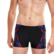 speedo 男士耐穿四角科技印花泳褲 8-0030331453