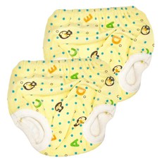 PUKU 藍色企鵝 學步尿布褲, 天然素材 透氣舒適, L 高 80~90cm, 黃色, 2件