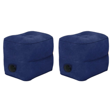 차량용 발받침 쿠션 2단 + 다기능 수납파우치, 네이비, 2개