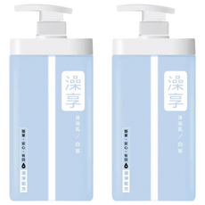 澡享 沐浴乳 白茶, 溫和洗淨 清爽不黏膩, 1kg, 2瓶