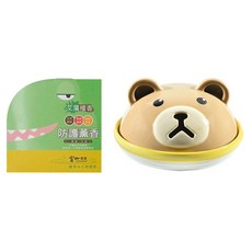 FushanKodo 富山香堂 Q萌招貴人限定動物香爐組 + 艾檀補充包 30片, 熊 奶茶色