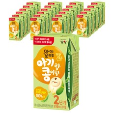 아이꼬야 한뼘 더큰 아기랑 콩이랑 2단계 아기두유 120ml, 24팩, 두유