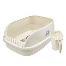 CATIDEA 貓樂適 麵包貓砂盆 白色，加高擋板設計, 51 x 38 x 25 cm, 1個