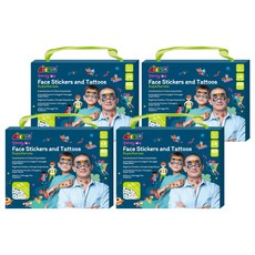 AVENIR 美妝&紋身貼紙 超級英雄 臉部身體彩繪 兒童安全無毒 易撕卸, 4盒