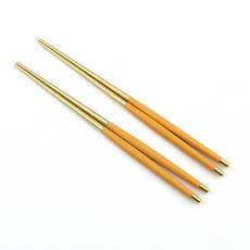 Bogen Le Bien 金色餐具筷子, 2個, 芥末黃, 單品