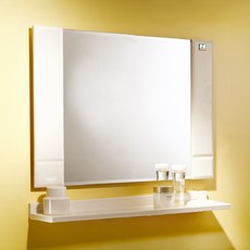 雙手萬能 經典防霧ABS方型浴鏡 70x50cm 附三用平台 台灣製造 除霧防蝕, 象牙