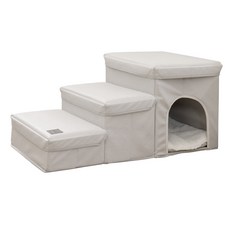 DENOVO 狗狗屋收納三層階梯, 淺灰色