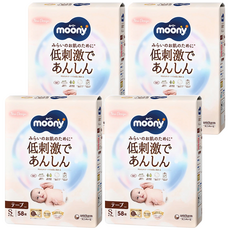 滿意寶寶日本版 有機棉黏貼型尿布 4~8kg, S(4~8kg), 232片