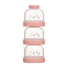 KU.KU Duckbill 酷咕鴨 KUKU PLUS 純真之瞳疊疊樂鈕扣式奶粉罐, 暖陽粉, 3個