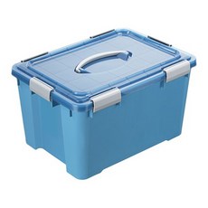 KEYWAY 聯府 Best 手提收納箱附輪, 藍色, 1個