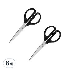 deLi 得力 握柄剪刀 170mm 603, 黑色, 6個