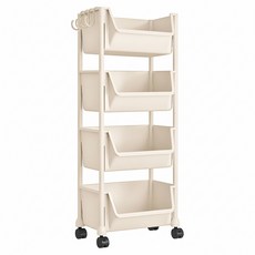 小麥購物 收納推車, 米白色, 4層