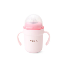 VIIDA Soufflé 鴨嘴型抗菌不鏽鋼學習杯, 330ml, 1個, 甜心粉