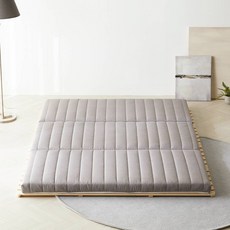 더코이즈 스마트 슬립 라텍스 3단 접이식 토퍼 매트리스, 스페이스그레이, 5cm