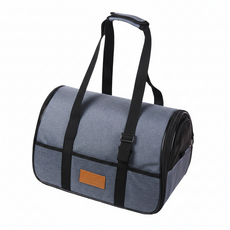 Catfeet 輕旅行亞麻風手提包 舒適透氣 一包兩用 寵物外出包, 1個, 黑色