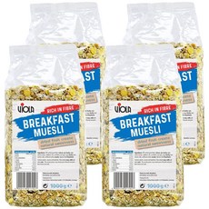 VIOLA 早餐穀片 富含纖維, 1kg, 4包