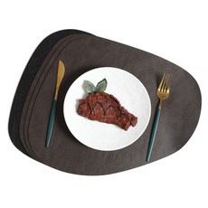 바른픽 식탁매트 테이블 양면 T05 2개, 딥그레이 네이비, 1세트, 42 x 34 cm