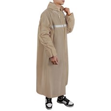 SHANGSHUO 一件式PVC防護雨衣, 加長加大尺寸，後背透氣設計, XL, 克卜勒棕