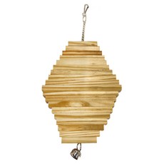 PetBest 排排樂旋轉益智玩具 適用於對象/寵物兔、觀賞鳥 100%天然原木製造, 原木色, 1組