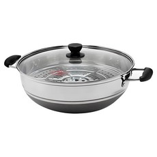 QUEEN SENSE 不鏽鋼雙耳蒸鍋, 34cm, 1個