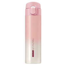 FUJI-GRACE 富士雅麗 輕時尚316彈跳保溫瓶 FJ-954 熱飲/冷飲適用, 漸層粉, 450ml, 1個