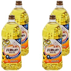 福壽實業 元氣UP調合油 1.5L, 芥花油、葵花油調合, 無添加人工抗氧化劑, 油質清澈透明, 4瓶
